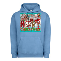 Pigment Pebble Blue merry Christmas Urban Hoodie - CowhideDigitalArt