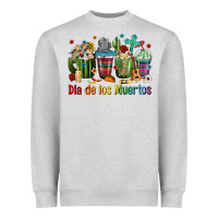 Heather Grey Mexican Dia De Los Muertos Coffee Cups Heavyweight Sweatshirt - texasbilliewilder