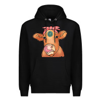 Black Cow  Turquoise Premium Hoodie - CowCowDesign