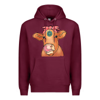 Burgundy Cow  Turquoise Premium Hoodie - CowCowDesign