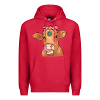 Cardinal Cow  Turquoise Premium Hoodie - CowCowDesign