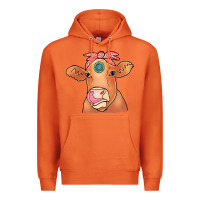 Carrot Cow  Turquoise Premium Hoodie - CowCowDesign