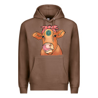 Chestnut Cow  Turquoise Premium Hoodie - CowCowDesign