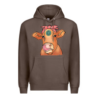 Coffee Cow  Turquoise Premium Hoodie - CowCowDesign