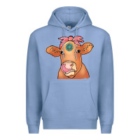 Colony Blue Cow  Turquoise Premium Hoodie - CowCowDesign