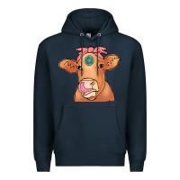 Navy Cow  Turquoise Premium Hoodie - CowCowDesign