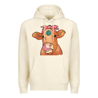 Sandshell Cow  Turquoise Premium Hoodie - CowCowDesign