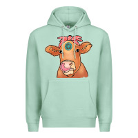 Seafoam Cow  Turquoise Premium Hoodie - CowCowDesign