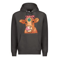 Smoke Cow  Turquoise Premium Hoodie - CowCowDesign