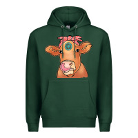 Sports Green Cow  Turquoise Premium Hoodie - CowCowDesign
