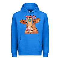True Royal Cow  Turquoise Premium Hoodie - CowCowDesign