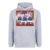 Heather Grey Western Happy Fourth Of July Heavyweight Hoodie - FaDigitalArtStudio
