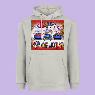 Western Happy Fourth Of July Heavyweight Hoodie Designed By Fadigitalartstudio