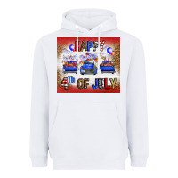 White Western Happy Fourth Of July Heavyweight Hoodie - FaDigitalArtStudio