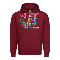 Burgundy resting nurse face Zipper Hoodie - CowGirlArtShop