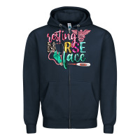 Navy resting nurse face Zipper Hoodie - CowGirlArtShop