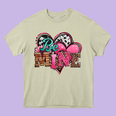 Valentines Day Western Hearts Be Mine Heavy Core Tee Designed By Jasminsmagicworld