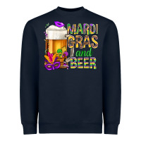 Navy Mardi Gras and beer Heavyweight Sweatshirt - NancyCooperArtShop
