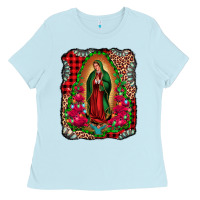 Baby Blue our lady of guadalupe christmas Ladies Tee - Jasminsmagicworld