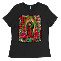 Black our lady of guadalupe christmas Ladies Tee - Jasminsmagicworld