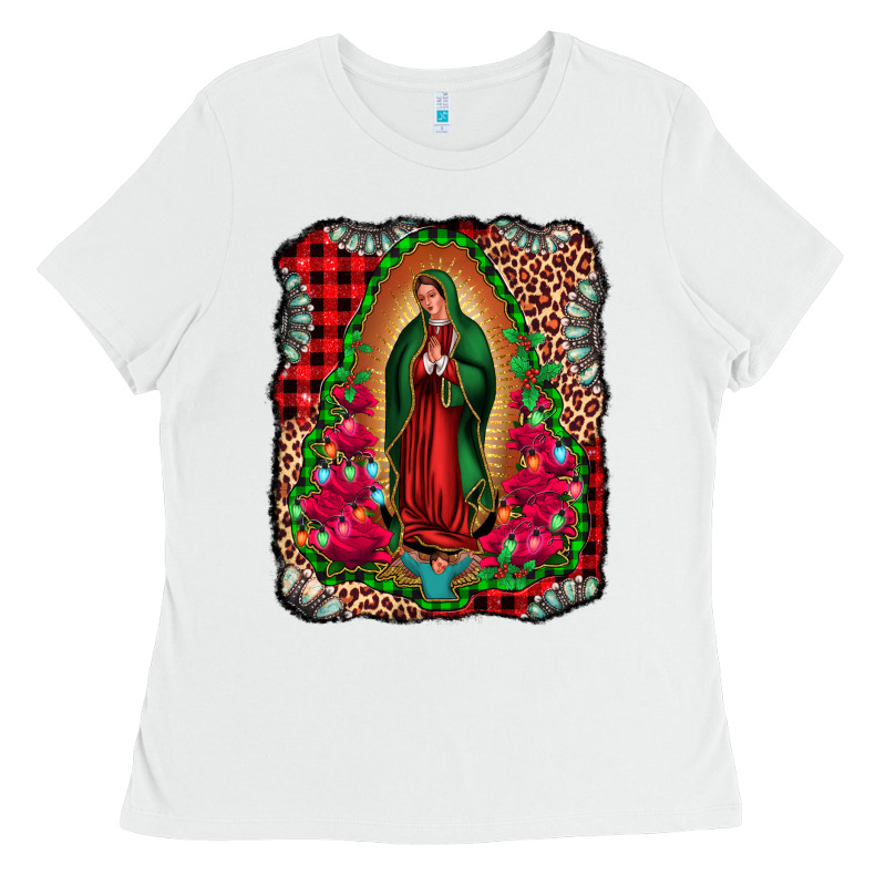 Our Lady Of Guadalupe Christmas Ladies Tee by Jasminsmagicworld | Teevron
