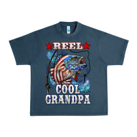 Midnight Navy reel cool grandpa american flag bass Urban Heavy Tee - LillyAllenDesigns