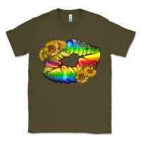 Army Green Lgbtq Pride Rainbow Lips Classic Tee - BundleAndBundleShop