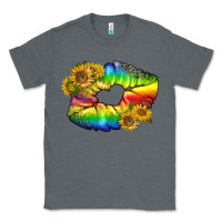 Charcoal Heather Lgbtq Pride Rainbow Lips Classic Tee - BundleAndBundleShop