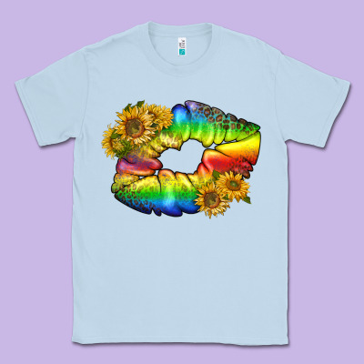 Lgbtq Pride Rainbow Lips Classic Tee Designed By Bundleandbundleshop