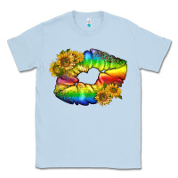 Dusty Blue Lgbtq Pride Rainbow Lips Classic Tee - BundleAndBundleShop