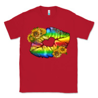 Red Lgbtq Pride Rainbow Lips Classic Tee - BundleAndBundleShop