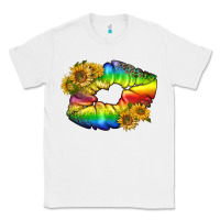 White Lgbtq Pride Rainbow Lips Classic Tee - BundleAndBundleShop