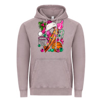 Vintage Zinc Pink Christmas Breast Cancer Ribbon Basketball Vintage Hoodie - BundleAndBundleShop