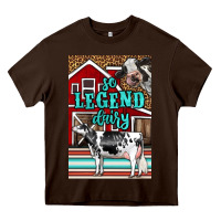 Chocolate Brown Western So Legend Dairy Holstein Cow Heavy Core Tee - LillyAllenDesigns