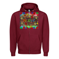 Burgundy Be kind Zipper Hoodie - CowGirlArtShop
