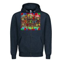 Navy Be kind Zipper Hoodie - CowGirlArtShop
