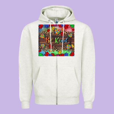 Be Kind Zipper Hoodie Designed By Cowgirlartshop