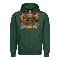 Sports Green Be kind Zipper Hoodie - CowGirlArtShop