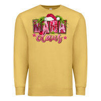 Antique Gold Pink Christmas Mama Claus Premium Sweatshirt - FaDigitalArtStudio