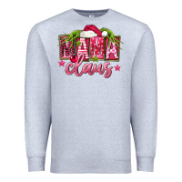 Heather Grey Pink Christmas Mama Claus Premium Sweatshirt - FaDigitalArtStudio