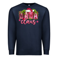 Navy Pink Christmas Mama Claus Premium Sweatshirt - FaDigitalArtStudio