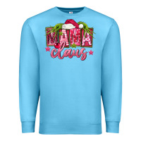 Ocean Blue Pink Christmas Mama Claus Premium Sweatshirt - FaDigitalArtStudio