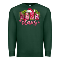 Sports Green Pink Christmas Mama Claus Premium Sweatshirt - FaDigitalArtStudio