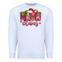 White Pink Christmas Mama Claus Premium Sweatshirt - FaDigitalArtStudio