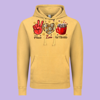 Peace Love Hot Chocolate Vintage Hoodie Designed By Bundleandbundleshop