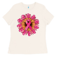 Bone cancer ribbon sunflower Ladies Tee - NancyCooperArtShop
