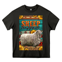 Asphalt Western Sheep Happens Sunflowers Heavy Core Tee - LillyAllenDesigns