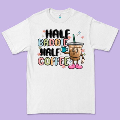 Half Baddie Half Coffee Premium Tee Designed By Maliassmallbusiness