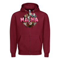 Burgundy Mama lightning bolt Mother's Day Zipper Hoodie - CowGirlArtShop