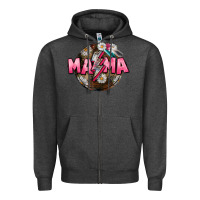 Charcoal Heather Mama lightning bolt Mother's Day Zipper Hoodie - CowGirlArtShop
